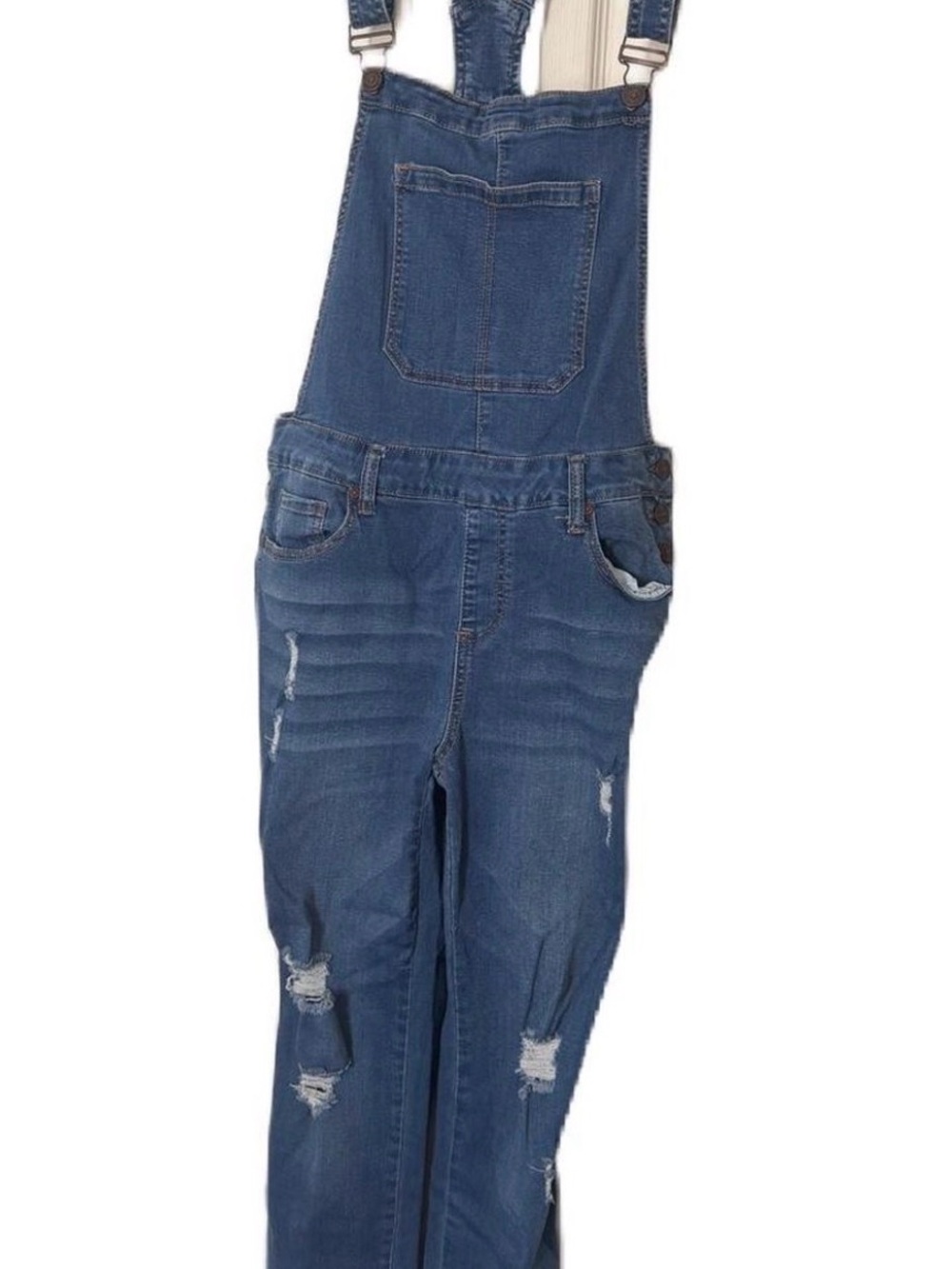 Enjean Blue Denim Overalls Medium Wash Large